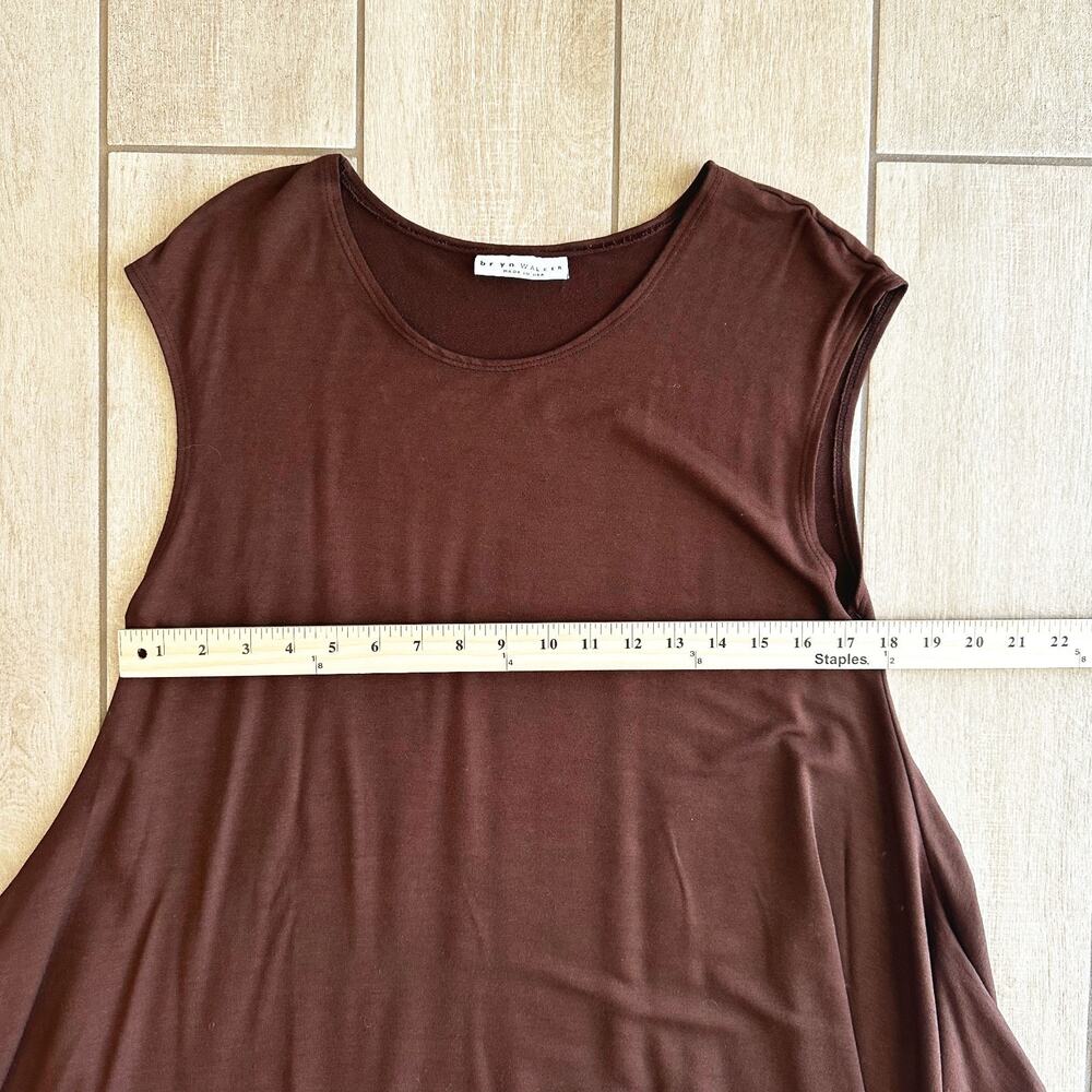Bryn Walker Zia Rayon Tunic Dress Medium Brown Oversized Lagenlook Minimalist - Picture 8 of 10